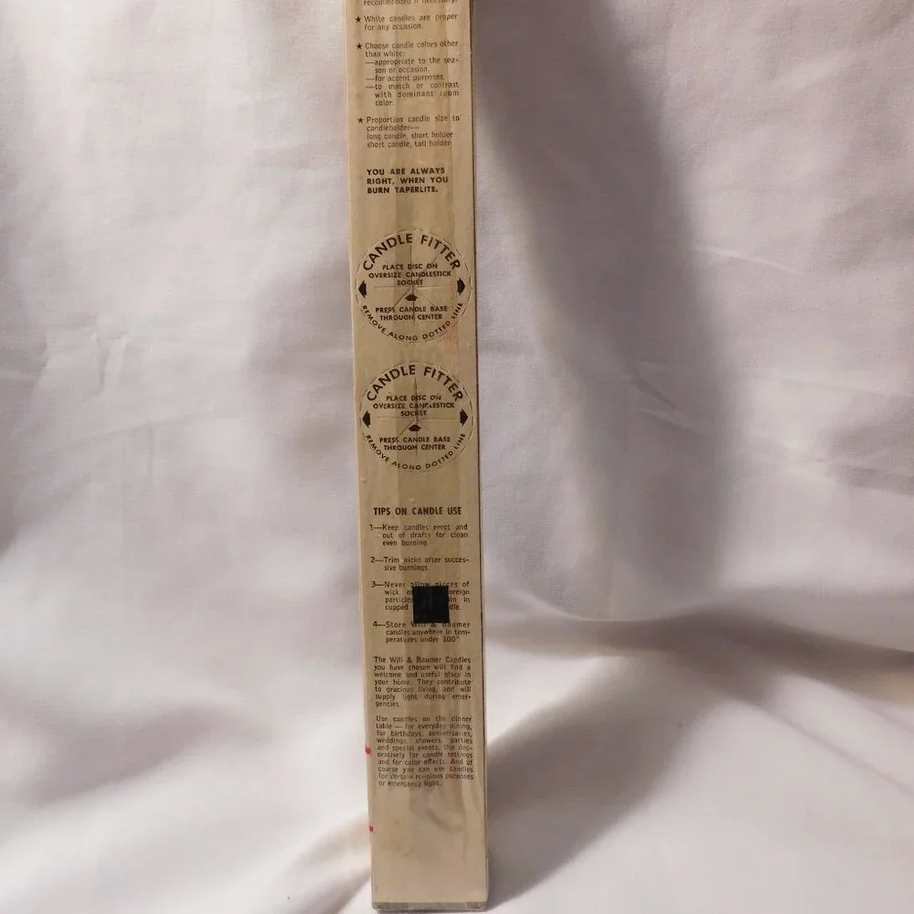 Vintage Will & Baumer Taperlite 15 inch Green Candles NEW in Package
